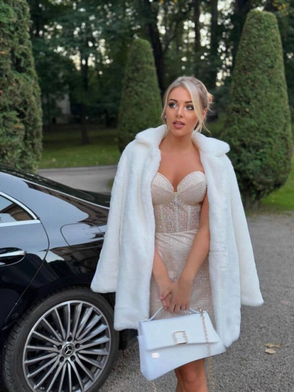 Złota sukienka gorsetowa - Szarecka.com