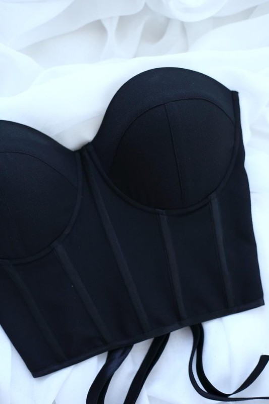 Czarny gorset Leya - szarecka.com