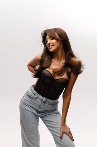 Gorset Mesh z brokatową lamówką