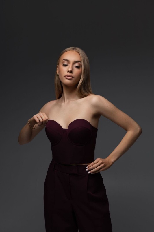 Burgundowy gorset - Szarecka.com