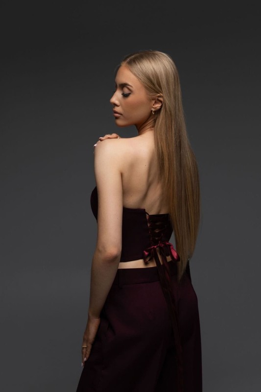 Burgundowy gorset - Szarecka.com