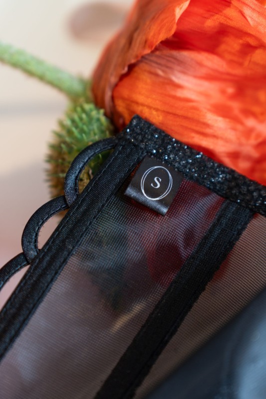 Gorset z brokatowa lamówką - Szarecka.com