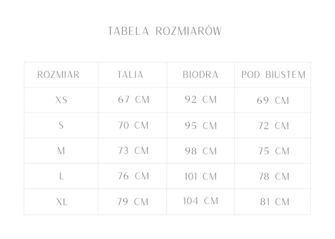 Tabela rozmiarów - Szarecka.com